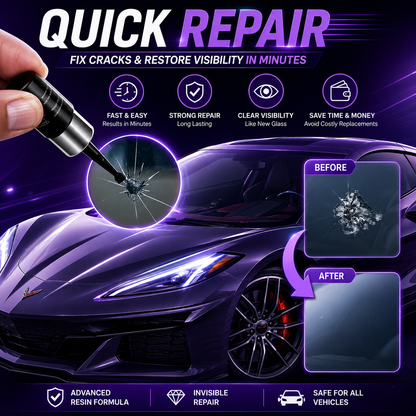 Windshield Repair Resin Kit – Quick Crack Repair Solution (Pack of 2)
